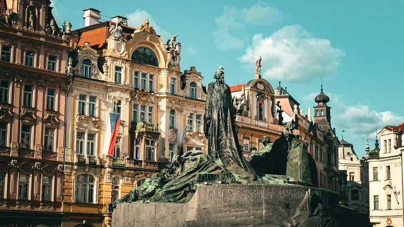 Colourful baroque facades around the Old Town Square